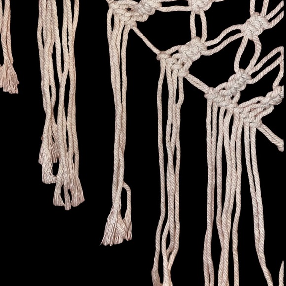 Macrame Wall Hammock Wall Art Storage Hammock Beige/Natural - Picture 3 of 7